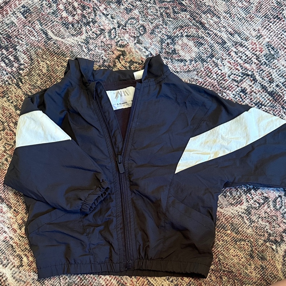 Zara Kids Dark Blue and White Raincoat